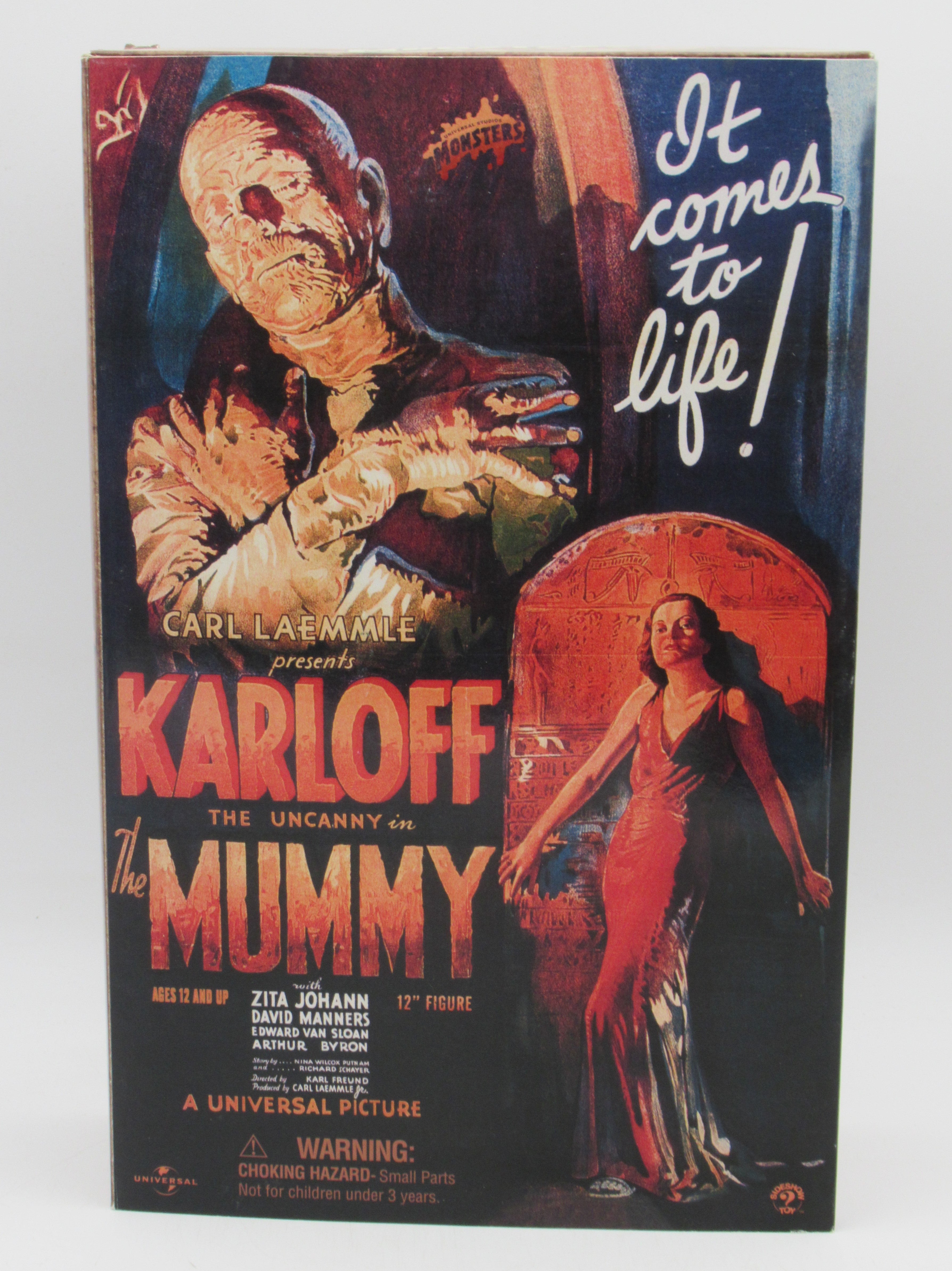 THE MUMMY Boris Karloff 12" Figure - Sideshow Toy (2003) Universal Monsters